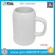 Benutzerdefinierte Großhandel Weiß Keramik Bier Tee Tasse